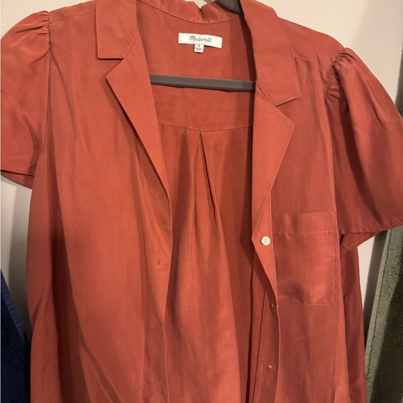Madewell Silk Button-Up Top Medium - Picture 4 of 7